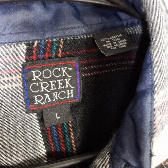 Vintage ROCK CREEK RANCH plaid‎ check button up shirt mens L - b3 - Picture 5 of 5